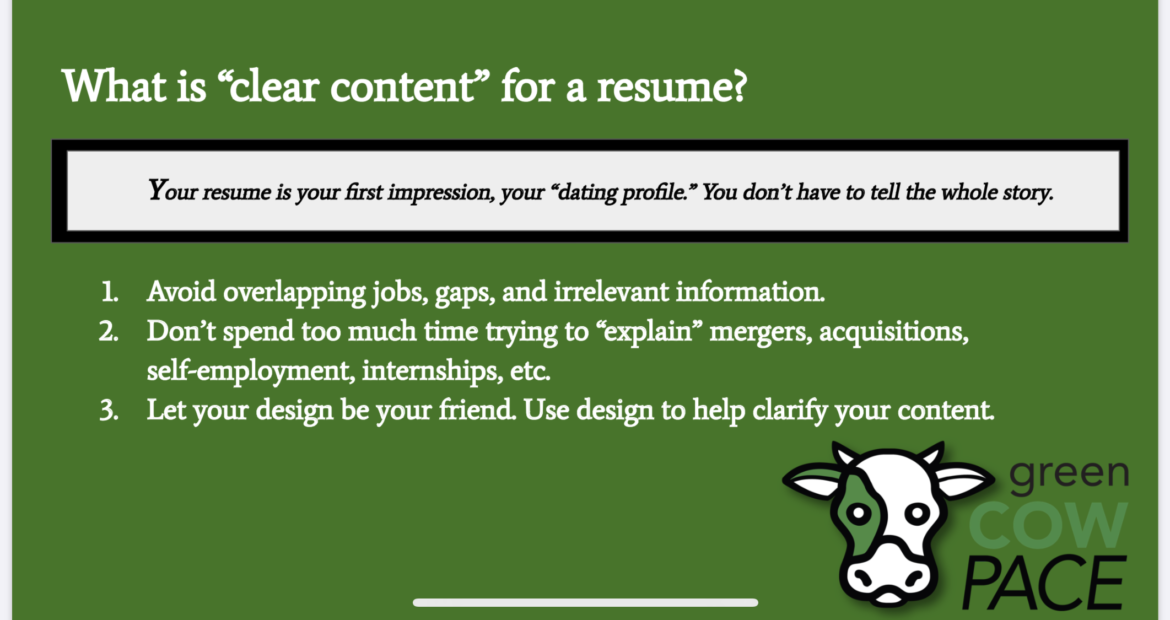 Resume clear content by greencow