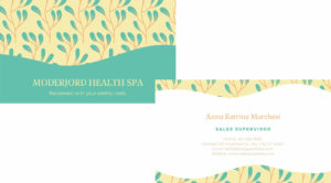 Colorful Floral Spa Business Card.