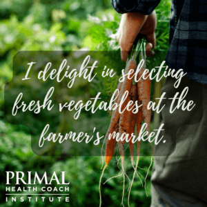 I delight in selecting fresh vegetables at the farmer's market.